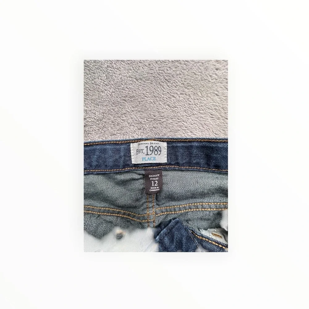 The Children's Place Jeans Boys 12 Dark Wash Skinny Fit Adjustable Waist Denim‎